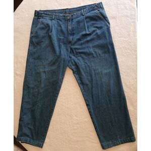 Men's Size‎ 40 KAHALA 1/2 Elastic 100% Cotton Denim Jean Pleated Front Pants